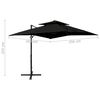 vidaXL Parasol de jardin en porte-&agrave;-faux &agrave; double toit 250x250 cm noir