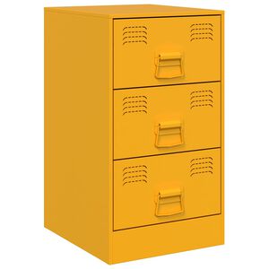 vidaXL Table de chevet jaune moutarde 34,5x39x62 cm acier