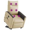 vidaXL Fauteuil inclinable de massage Cr&egrave;me Tissu