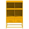 vidaXL Buffet haut jaune moutarde 68x39x111,5 cm acier