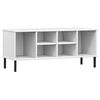 vidaXL &Eacute;tag&egrave;re &agrave; chaussures pieds en m&eacute;tal Blanc 106x35x45cm Bois OSLO