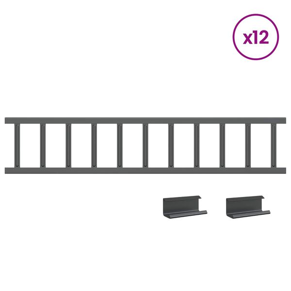 vidaXL Protection de neige pour toit Anthracite 1200 x 2,5 x 20 cm