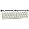 vidaXL T&ecirc;te de lit suspendue Avec lumi&egrave;re LED Cr&egrave;me Velours