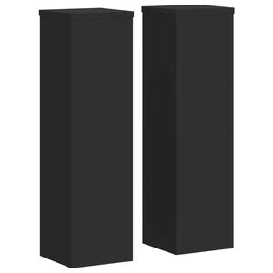 vidaXL Supports pour plantes 2 pcs noir 17x17x60 cm bois d'ing&eacute;nierie