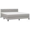 vidaXL Sommier &agrave; lattes de lit avec matelas Gris clair 160x200cm Tissu