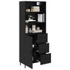 vidaXL Haut Armoire avec tiroir Ch&ecirc;ne noir 69,5 x 34 x 180 cm