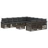 vidaXL Ensemble de canap&eacute; de jardin 12 pc Gris polyrotin