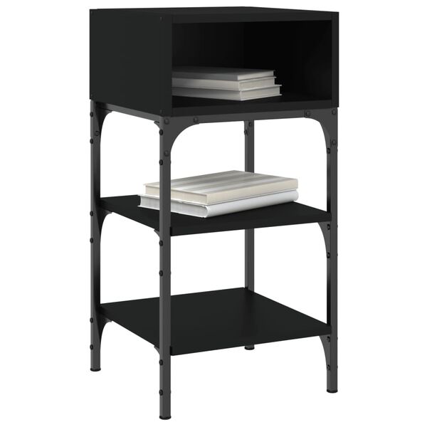 vidaXL Table de chevet noir 35x34,5x70 cm bois d&rsquo;ing&eacute;nierie