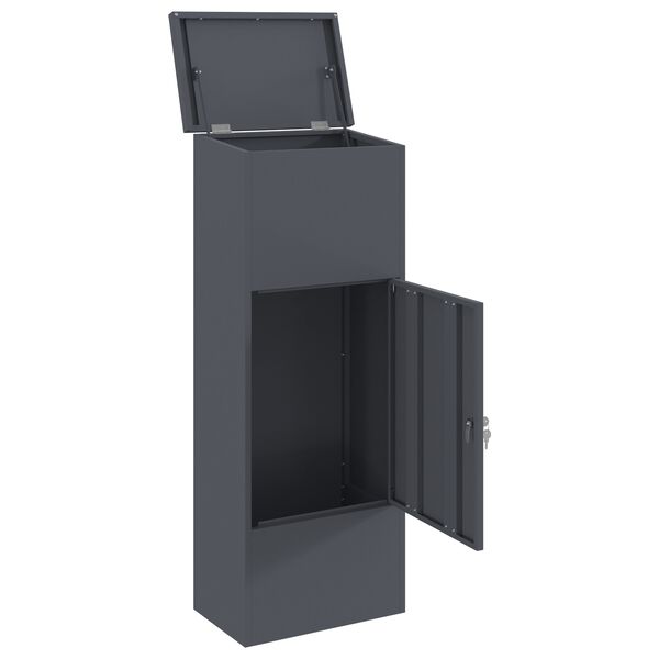vidaXL Bo&icirc;te de d&eacute;p&ocirc;t de colis Anthracite 44,5 x 29 x 110,5 cm Acier