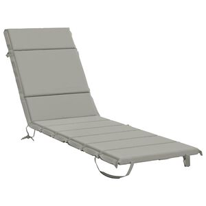 vidaXL Coussin de transat GEMERT 100 % polyester Gris 200 x 50 x 3 cm