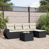 vidaXL Salon de jardin 6 pcs avec coussins noir r&eacute;sine tress&eacute;e