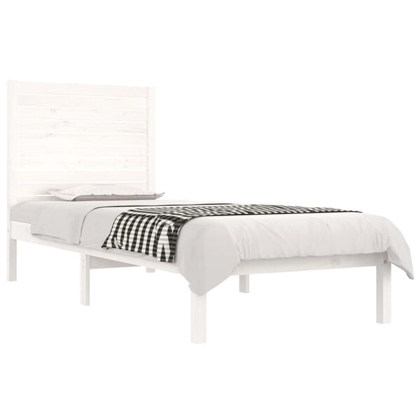 vidaXL Cadre de lit sans matelas blanc 75x190 cm bois massif