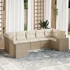 vidaXL Salon de jardin avec coussins 7 pcs beige r&eacute;sine tress&eacute;e