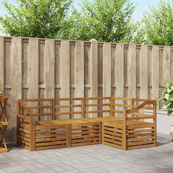 vidaXL Ensembles de canap&eacute;s 4 pcs Naturel Bois d'Acacia Massif