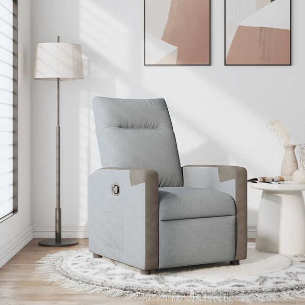 vidaXL Fauteuil inclinable Gris clair Tissu