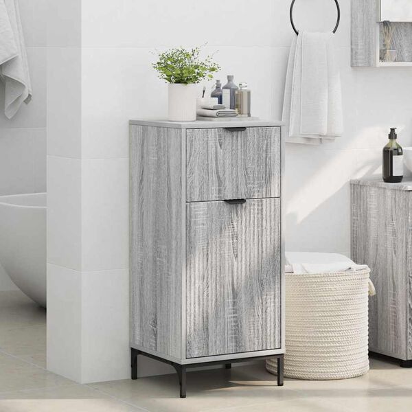 vidaXL Cabinet de salle de bain Gris Sonoma 39,5 x 36 x 88 cm