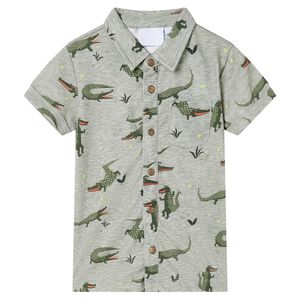 Chemise pour enfants m&eacute;lange kaki clair 104