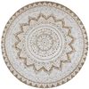 vidaXL Tapis Jute tress&eacute; imprim&eacute; 90 cm rond