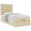 vidaXL Cadre de lit ottoman avec matelas cr&egrave;me 90x190 cm tissu