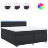 vidaXL Sommier &agrave; lattes de lit avec matelas Noir 200x200 cm Similicuir