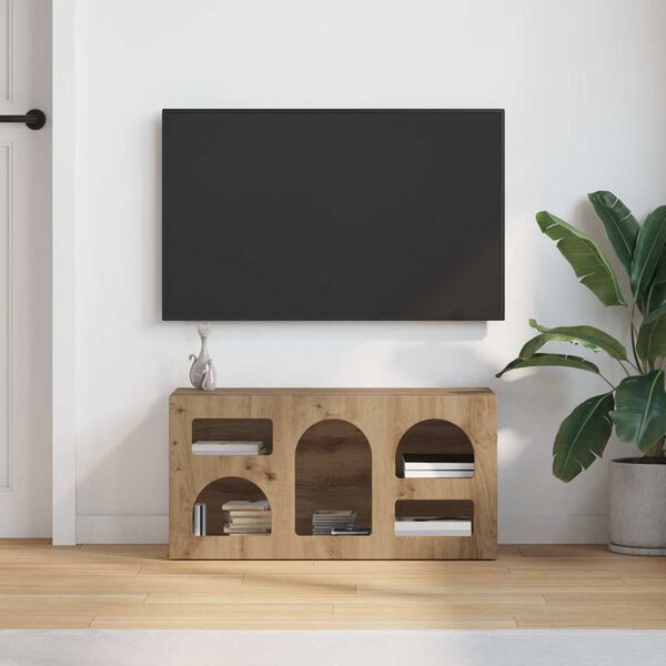 vidaXL Meuble TV Ch&ecirc;ne artisanal 80 x 35 x 40 cm Bois d'ing&eacute;nierie