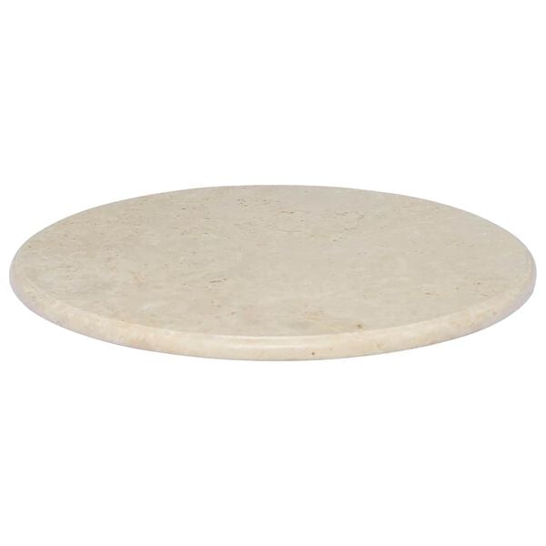 vidaXL Dessus de table Cr&egrave;me &Oslash;60x2,5 cm Marbre