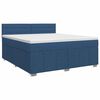 vidaXL Lit boxspring avec matelas Bleu 160 x 200 cm Tissu