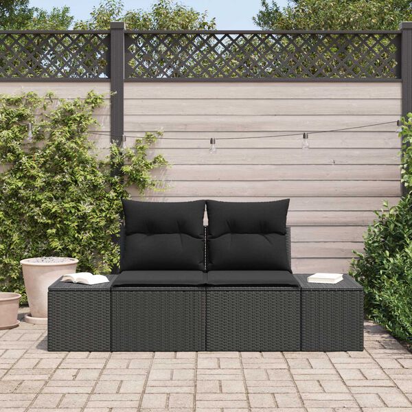 vidaXL Canapé de jardin Noir 123 x 62 x 69 cm polyrotin
