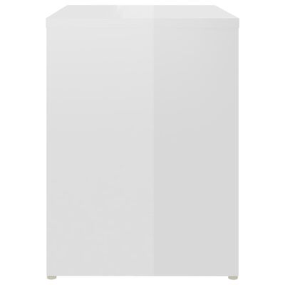 vidaXL Tables de chevet 2 pcs Blanc brillant 40x30x40 cm Aggloméré