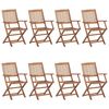 vidaXL Chaises pliables de jardin lot de 8 avec coussins Bois d'acacia