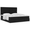VidaXL Cadre de lit ottoman avec matelas noir 180x200 cm tissu