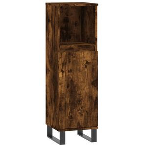 vidaXL Armoire de bain ch&ecirc;ne fum&eacute; 30x30x100 cm bois d'ing&eacute;nierie