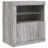 vidaXL Buffet avec lumières LED sonoma gris 202x37x67 cm