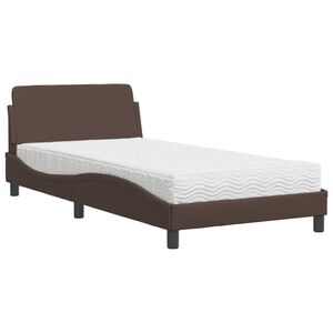 vidaXL Lit avec matelas Dover marron 100x200 cm similicuir