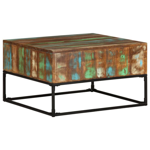 vidaXL Table basse 68x68x41 cm Bois de r&eacute;cup&eacute;ration solide