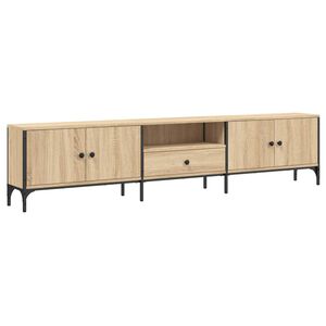 vidaXL Meuble TV &agrave; tiroir ch&ecirc;ne sonoma 200x25x44 cm bois d'ing&eacute;nierie