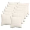 vidaXL Housse de coussin 12 pc ALMELO Cr&egrave;me 40 x 40 cm velours c&ocirc;tel&eacute;