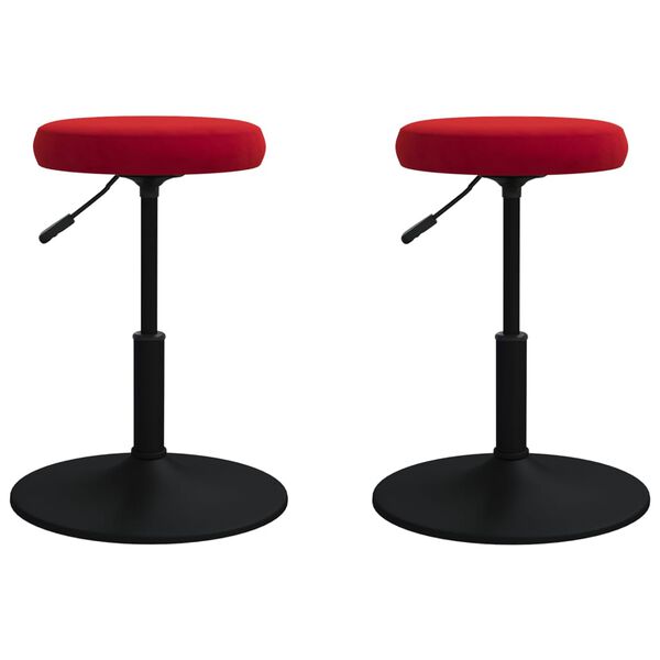 vidaXL Chaises &agrave; manger lot de 2 Rouge bordeaux Velours