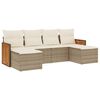 vidaXL Salon de jardin avec coussins 6 pcs beige r&eacute;sine tress&eacute;e