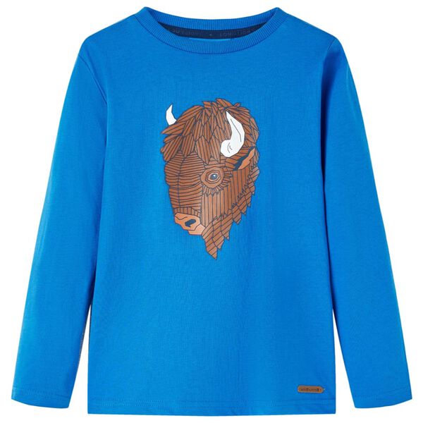 T-shirt enfants &agrave; manches longues bleu cobalt 116