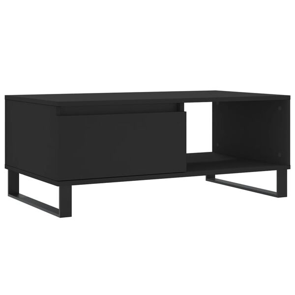 vidaXL Table basse Noir 90x50x36,5 cm Bois d'ing&eacute;nierie