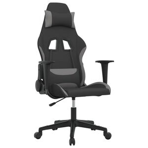 vidaXL Chaise de jeu Noir et gris clair Tissu
