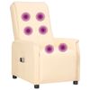 vidaXL Fauteuil de massage électrique Crème Similicuir