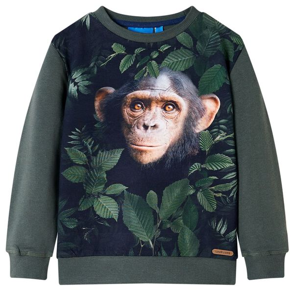 Sweatshirt pour enfants kaki fonc&eacute; 116