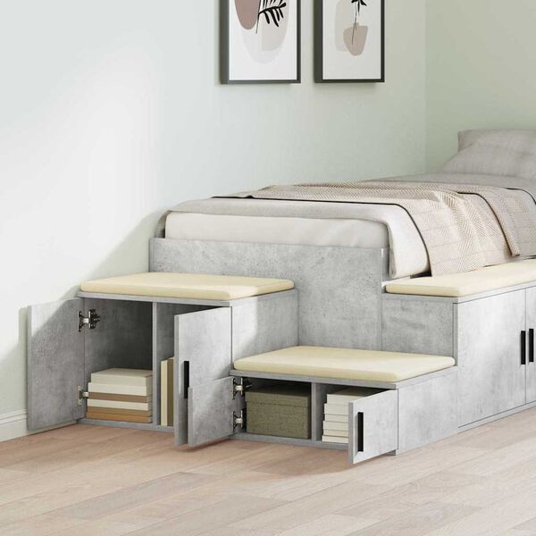 vidaXL Armoire de rangement 2 pcs Gris b&eacute;ton 118 x 41 x 40 cm