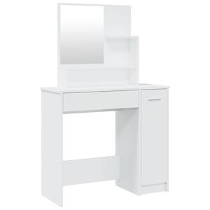 vidaXL Coiffeuse avec miroir blanc brillant 86,5x35x136 cm