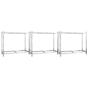 vidaXL Porte-pneus &agrave; 2 niveaux 3 pcs Argent&eacute; 110x40x110 cm Acier