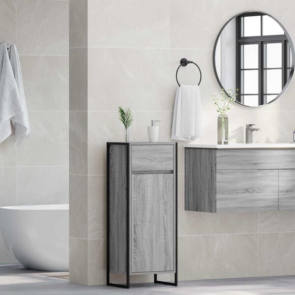 vidaXL Cabinet de salle de bain Gris Sonoma 40 x 30 x 100 cm