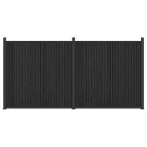 vidaXL Panneau de cl&ocirc;ture 2 pc 355 x 186,5 cm WPC et Aluminium Noir