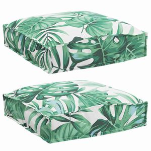 vidaXL Coussin Feuille 2 pcs Motif feuille 40 x 40 x 8 cm Tissu Oxford
